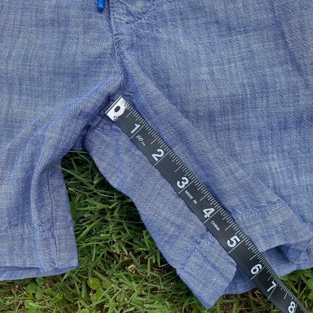 GAP Kids Boys Chambray Pull-On Shorts Blue Elastic Waist (Size S)